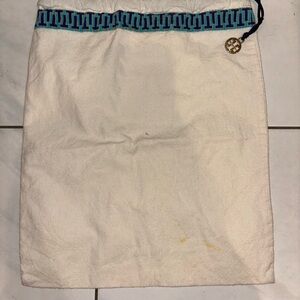 Tory Burch Dust Bag with Blue Pattern and Emblem